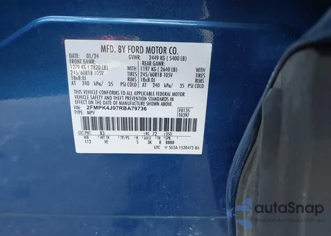 2024 Ford Edge Sel z USA, uszkodzony, nr VIN 2FMPK4J97RBA79736